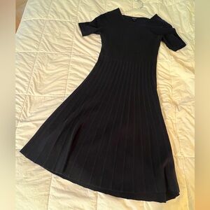 Elegant Navy Knit Women's Dress
